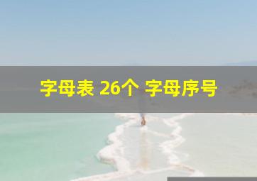 字母表 26个 字母序号